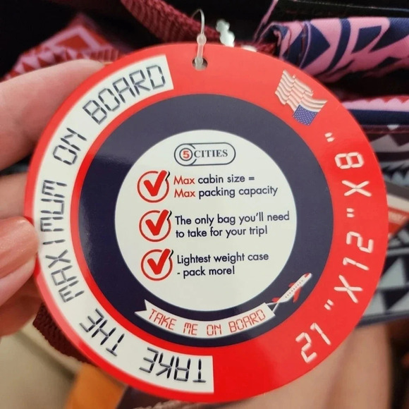 5 Cities Carry ON lightweight Bag Aztec Collection Hand luggage cabin on… - Picture 5 of 9